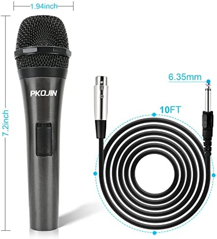 PKOJIN Dynamic Karaoke Microphone for Singing, Vocal Wired Microphone for Karaoke, Handheld Mic with 10 Ft Cable, Mics for Speaker with ON/Off Switch - Image 4