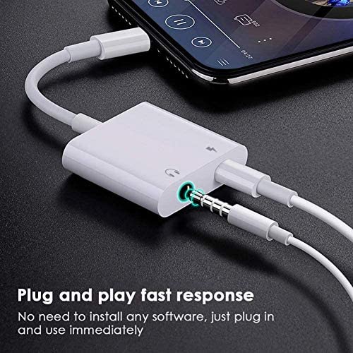 Headphone Adapter, 2 Pack 2 in 1 Lightning to 3.5mm Aux Audio and Charge Jack Adapter Splitter Dongle for iPhone 14 13 12 11 Pro Max XS XR X 8 7 6 iPad, Support iOS 16 - Image 5