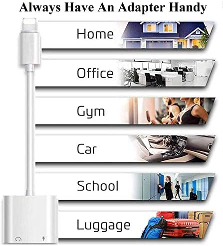 Headphone Adapter, 2 Pack 2 in 1 Lightning to 3.5mm Aux Audio and Charge Jack Adapter Splitter Dongle for iPhone 14 13 12 11 Pro Max XS XR X 8 7 6 iPad, Support iOS 16 - Image 7