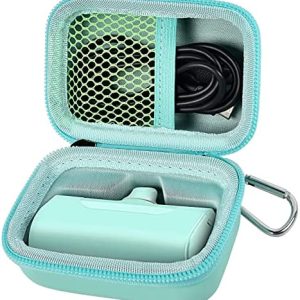 Case Compatible with iWALK Portable Charger Power Bank 4500/ 4800mAh. Charging Battery Pack Holder Storage for LinkPod Mini for iPhone 13/ 12/ 11/ Pro Max, Pocket Organizer for USB-C - Green Bag Only