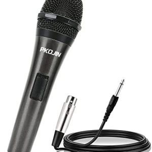 PKOJIN Dynamic Karaoke Microphone for Singing, Vocal Wired Microphone for Karaoke, Handheld Mic with 10 Ft Cable, Mics for Speaker with ON/Off Switch