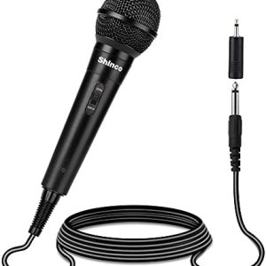 Shinco Handheld Wired Microphone, Cardioid Dynamic Vocal Mic with 13ft Cable and ON/Off Switch, Ideally Suited for Speakers, Karaoke Singing Machine, Amp, Mixer