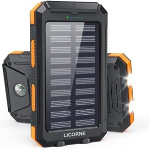Solar Charger Power Bank Fast Charging - 30000mAh Portable Solar Phone Battery Panel Charger, QC3.0 Dual USB Port Battery Pack Charger Portable for All Cell Phones & Electronic Devices (Orange)