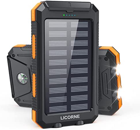 Solar Charger Power Bank Fast Charging - 30000mAh Portable Solar Phone Battery Panel Charger, QC3.0 Dual USB Port Battery Pack Charger Portable for All Cell Phones & Electronic Devices (Orange)