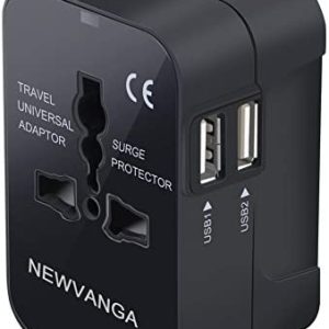 Travel Adapter, Universal All in One Worldwide Travel Adapter Power Converters Wall Charger AC Power Plug Adapter with Dual USB Charging Ports for USA EU UK AUS